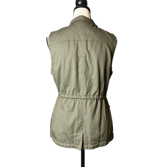 C'ESTTOI Utility Vest w/Faux Fur Lining Zipper and Snap Closure Size Small - Picture 3 of 7